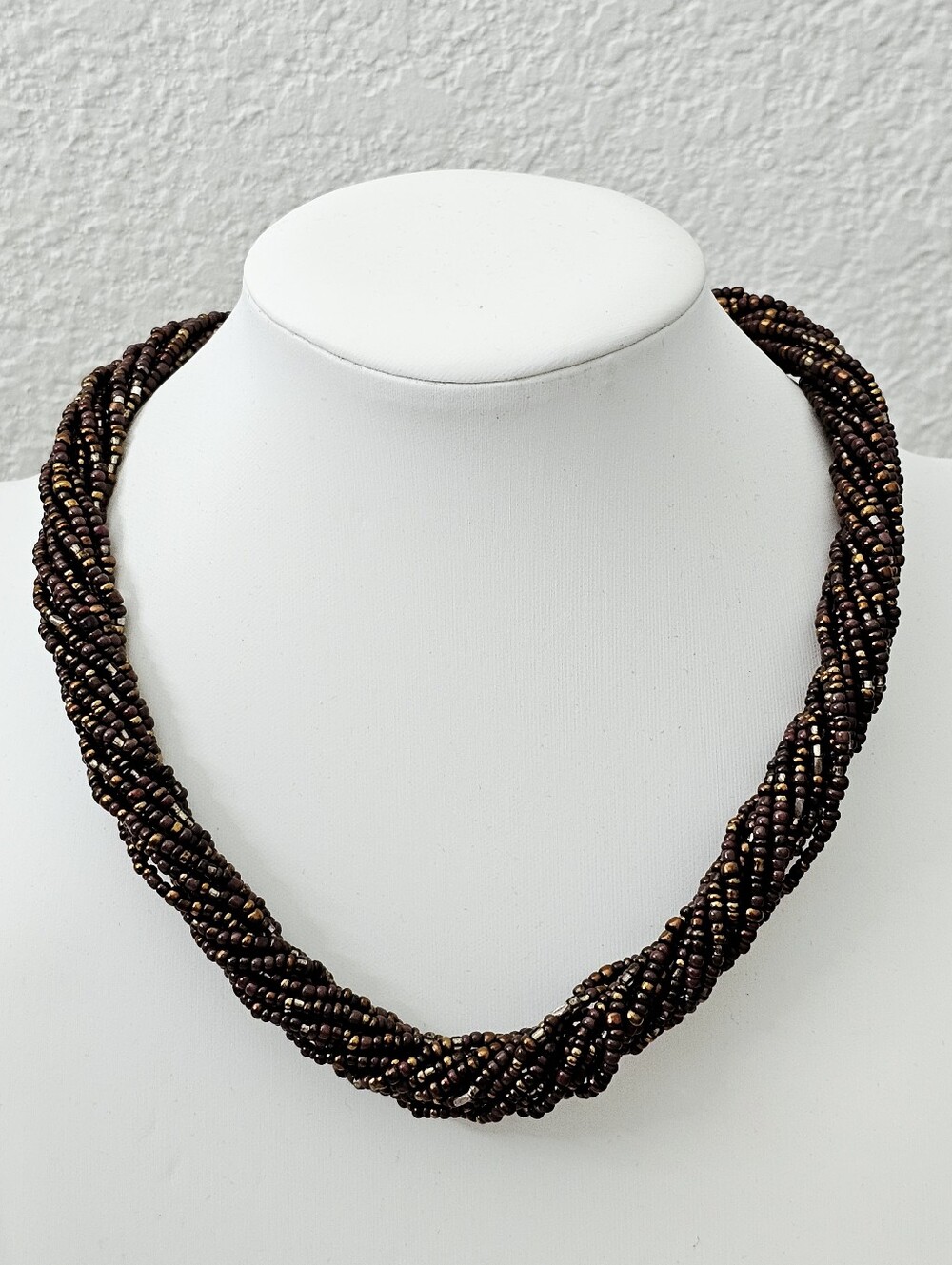 Silpada Sterling Silver Multi-Strand Bronze Brown Deep Wine Seed Bead Necklace